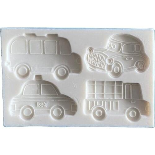 Cartoon Vehicles Car Bus Truck silicone molds for cake decorating chocolate fondant children toy mould resin polymer clay tools