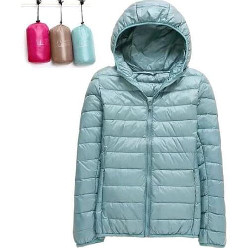 Richkeda Store New 2021 Winter Women Ultralight Down Jacket Hooded Parka White Duck Down Jacket Plus Size 4XL Warm Coat Parkas