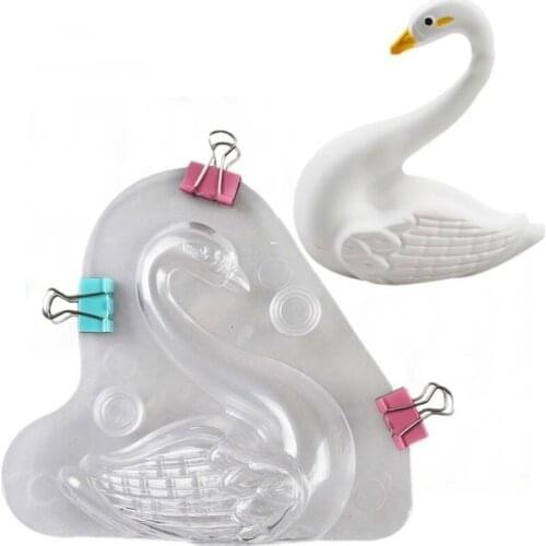 Plastic Swan Chocolate Mold 3D Candy Sugar Paste Cake Mold Decorating Tools for DIY Birthday Party Home Baking Accessories