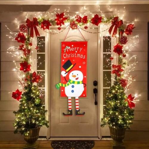 Merry Christmas Decorations Porch Door Banner Outside Window Hanging Flags Ornament Xmas New Year Party Home Decor Navidad Noel