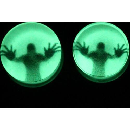 2pcs Glow in the Dark Earrings Saddle Ear Plugs and Tunnels Acrylic Gauge Earrings Piercing Oreille Sexy Body Piercing Jewelry