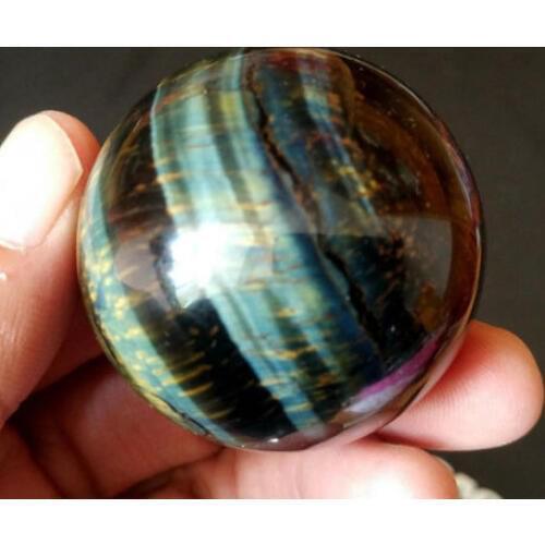 Natural blue tiger eye stone hand-polished ball as a home decoration
