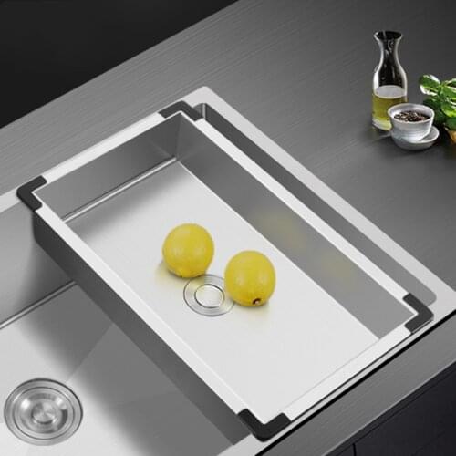 304 Stainless Steel Handmade Brushed Kitchen Sink Drain Basket Household Multifunctional Single And Double Sink Drain Basket