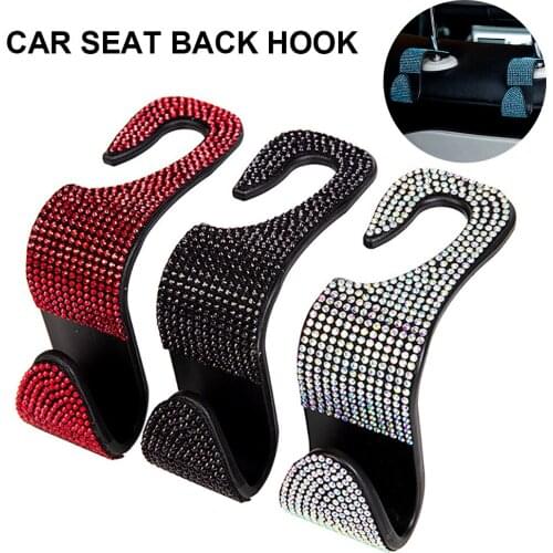 Universal Car Headrest Back Seat Hook 3pcs Seat Hanger Vehicle Organizer Holder for Handbags Purses Coats and Grocery Bag
