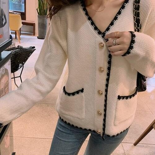 Spring Autumn Women Cardigan Sweater Fashion Knitted Outwear Coat V Neck Open Cardigans Casual Female Sweater Top