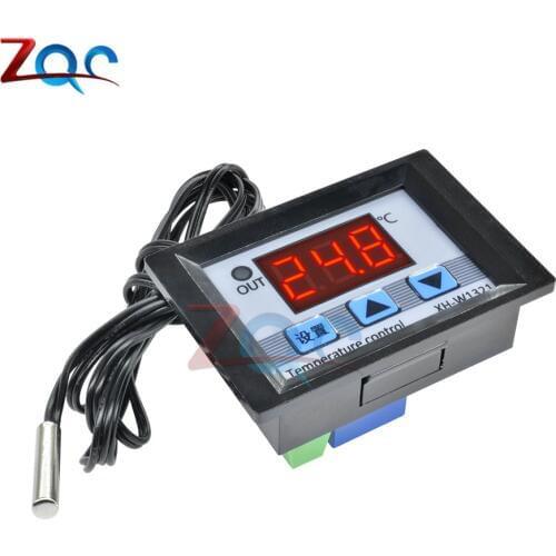 XH-W1321 DC 12V 10A LED Digital Temperature Thermostat Controller 10A Thermomter Control Switch Waterproof NTC Sensor Meter