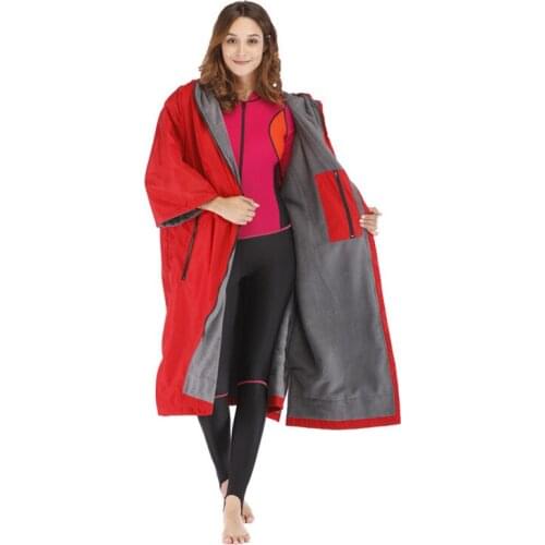 Zipper Changing Robe Bath Towel,Keep Warm Outdoor Adult Hooded Beach Towel Poncho Bathrobe Women Bathrobe Towels Man