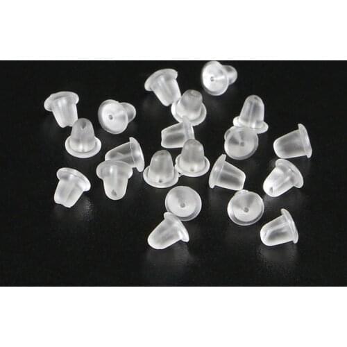 1pack Soft Silicone Earring Backs Clear Rubber Plug Bullet Earring Stoppers for Studs Hoops Wire Earrings DIY Accessories
