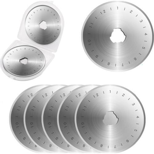 10PCS 45MM Rotary Cutter Blades for Patchwork Fabric Leather Craft Steel Refill Sewing Quilting fits Olfa Fiskars