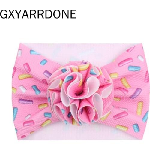 2021 Print Hair Bow Headband For Girls Summer Soft Cute Baby Flower Turban Headwrap Hair Bands Kids Headwear Hair Accessories