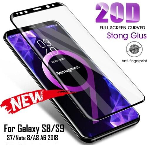 20D Full Curved Tempered Glass For Samsung Galaxy S8 S9 Plus Note 9 8 Screen Protector For Samsung A8 A6 S7 Edge Protection Film