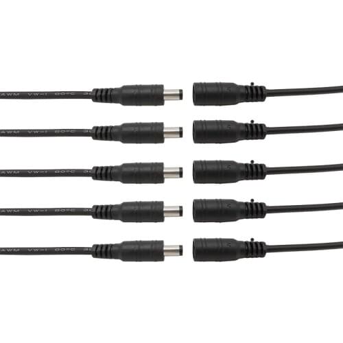 5/10Pair 5.5mm x 2.1mm DC Power Connector Male Female 5.5*2.1mm Jack Socket Wire Cable DC Pigtail For CCTV Camera LED Light