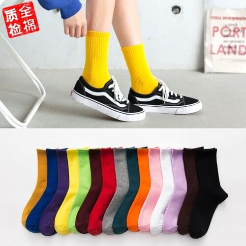 New Japanese 5 pair Women Long Sock Breathable Mid Tube Socks Skateboard Heap Heap Socks Cotton Socks