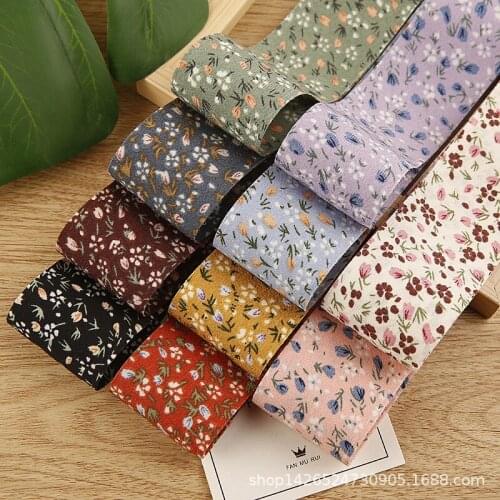 5 yards/lot Floral Chiffon Ribbon Diy Bowknot Hair Accessories Material Clothing Hat Gift Box Cake Bouquet Packaging