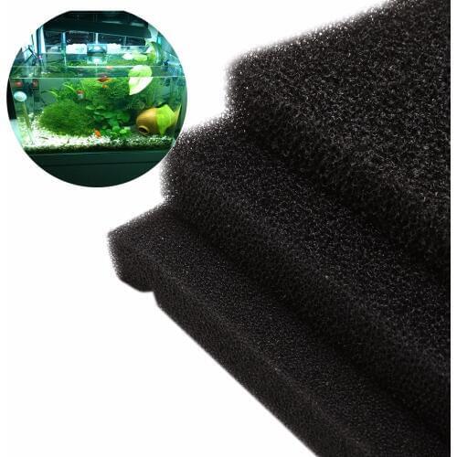 50 x 50 x 2 cm Aquarium Fish Tank Filter Foam Biochemical Block Sponge Foam Pads Durable Custom Cut Black S/M/L hole C42