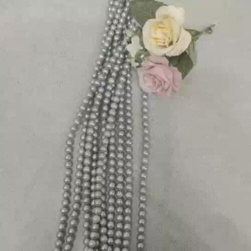7.5-8mm dyed gray round shape pearl freshwater pearl strands for jewelry making