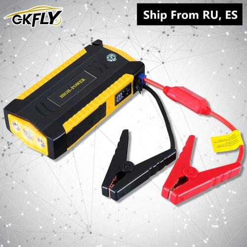 GKFLY 12V 16000mAh Car Jump Starter Jumpstart Portable Starting Device Emergency Power Bank Car Battery Booster Buster Cable