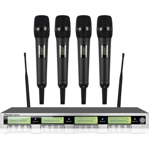AWT400 one for four wireless gooseneck microphone lavalier wearing handheld KTV performance microphone U-segment FM K song
