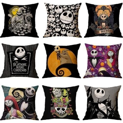 Halloween Cartoon Pumpkin Bat Ghost Pillowcase 45x45 Horror Halloween Party Supplies Pillow Case Sofa Cushion Covers Decoration