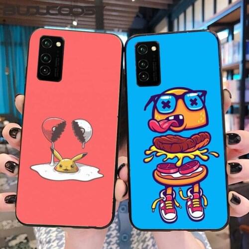 Cute Designer Burger Coque Shell Phone Case For Honor 10 20 Lite View20 7C 5.7inch 8 5 7A 5.45inch 10 20i PLAY 30 PRO