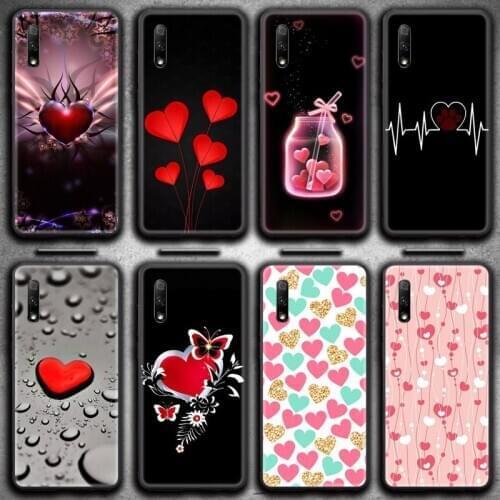 Cute Couples PINK Love Heart Hard Phone Case for Huawei Honor 30 20 10 9 8 8x 8c v30 Lite view 7A pro