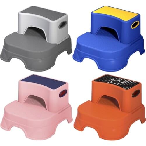 40JC Double Layer Toddler Step Stool 2 in 1 Two Step Stool for Kids Detachable Bathroom Potty Stool for Toilet Potty Training