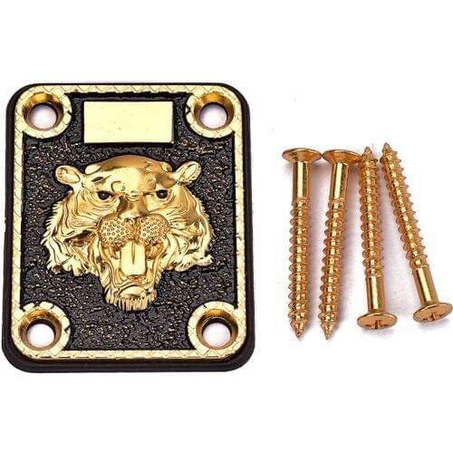 Tooyful 1 Set Guitar Neck Plate with Screws Gasket for Electric Guitar Replacement DIY Parts UNIQUE COOL