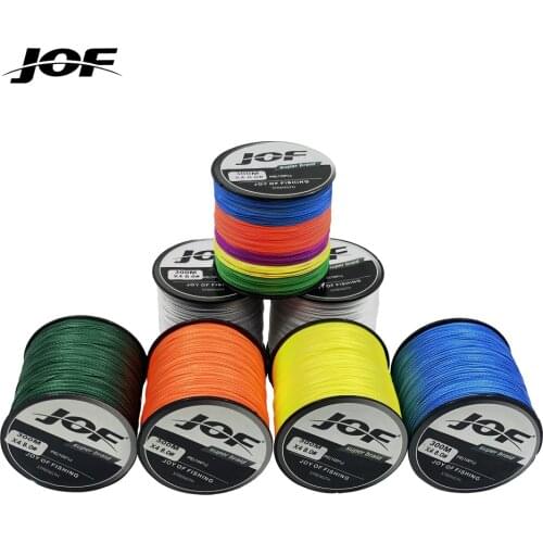 JOF Pesca Fly Fishing Line 4 Strand PE Carp Braided Wire Peche Sea Spinning Multifilamento Cord 8LB~80LB 300M