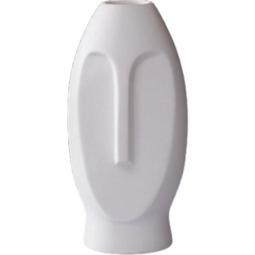 Ceramic Face Vase, White Modern Vase, Statue Human Face Vase Decor, Sculpture Decor, Fire Place Decoration