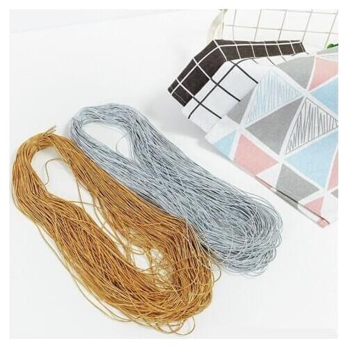 5M Gold Silver Elastic Line Rubber Band Elastic Bands 1mm 2mm Elastic String Label Line Garment Trousers DIY Sewing Accessories