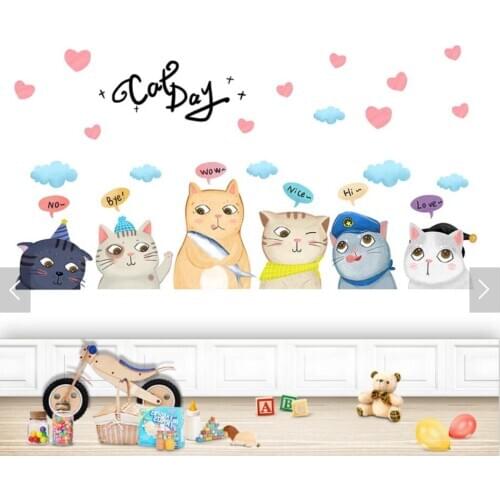 Lovely Cat Expression Wall Mural Photo Wallpaper for Kids Bedroom Living Room Wall Paper Rolls Contact Paper Customize