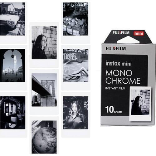 New 10pcs Fujifilm Instax Mini Film Monochrome For Mini 9 8 7s 7 50s 50i 90 25 dw Share SP-1 Polaroid Instant Photo Camera