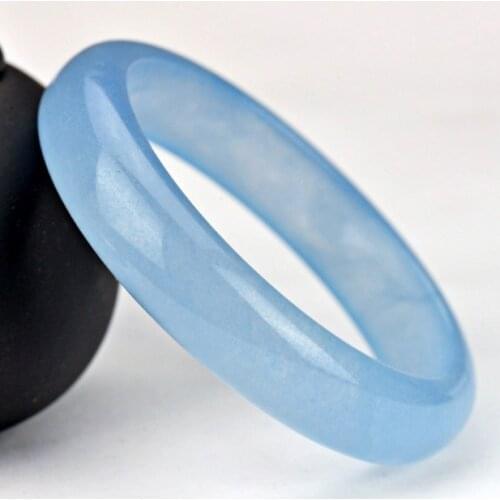 Natural Blue Jade Bangle Bracelet Hand-carved Charm Jewelry Fashion Accessories For Men Women Round Gemstone Bangles Gifts