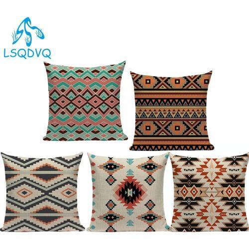 Boho Cushion Cover Village Textil Plaid Stripes Throw Pillow Case Square Sofa And Chair Custom Printing Pillow Cover Cushion