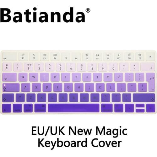 New EU/UK Version Gradient Color Silicone Keyboard Cover Protector for Apple New Magic Keyboard 2 MLA22B/A release 2015