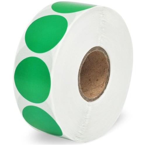 New solid Green 24mm Round Food Safety Permanent Adhesive Label Sticker Adhesive Labels 1000/Roll, 1 Rolls/Pack