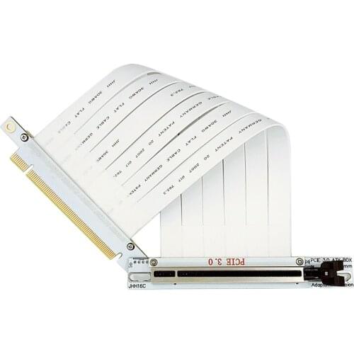 Full Speed PCIE3.0 X16 128G/s Graphics Card Extension White Cable Riser Adapter Vertical Converter Expansion for Computer Diy