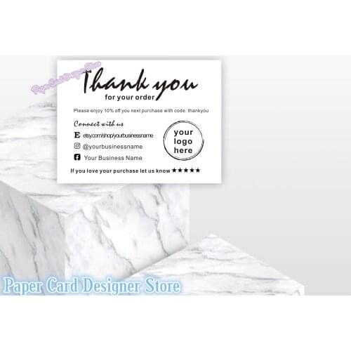 Custom Business Thank You Card Template Thank You For Your Order Packaging Cards MODERN Media Social Cards Shop Packaging Card