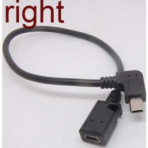 Premium Mini USB Male right Angle to Mini USB Female adaptor converters
