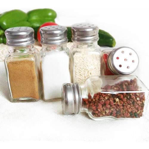 Condiment Box, Kitchen Utensils Seasoning Bottle, Glass Salt Pot Condiment Box, Seasoning Pot