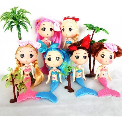 Confused mermaid doll solid 15 cm with headwear toy ornaments naked baby