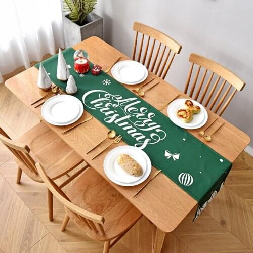 Christmas New Year Party Table Runner Linen TableCloth Decoration Home Xmas Gift Dining Tables Christmas Navidad Decor
