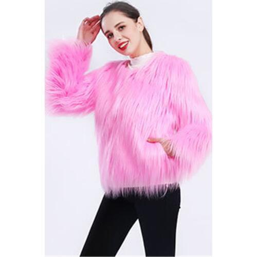 Fur Coat Women Black Pink Green 12 Colors S-4XL Plus Size Long Sleeve Faux Fur Jacket 2019 New Autumn Winter Fashion Coats LR259
