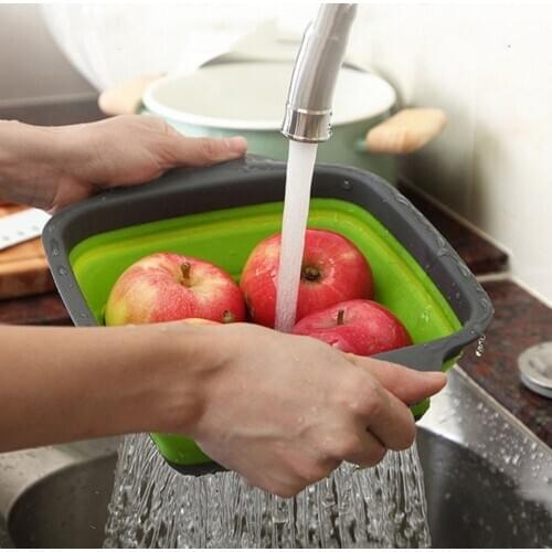 Collapsible Colanders Folding Strainer for Draining Vegetables Fruit Kitchen Durable Folding Hopper Filter Basket