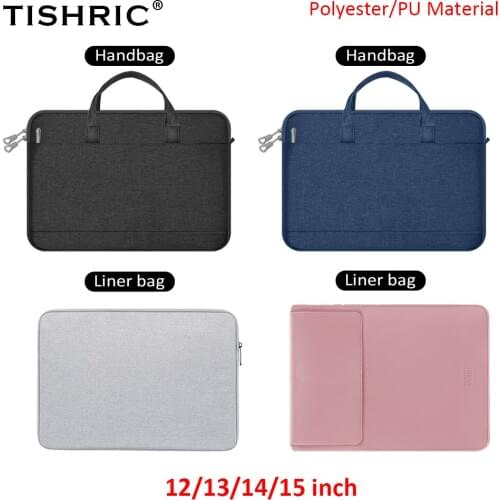 TISHRIC Laptop Bag 12 13 14 15 Inch For Macbook Pro 13 Case For Laptop Case Polyester PU Material Laptop Sleeve Computer Pouch
