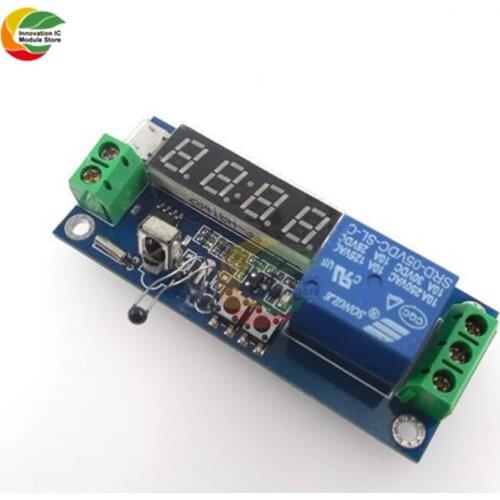LED digital clock temperature timer relay module/cycle delay/timing/self-locking controller synchronous multi-mode control
