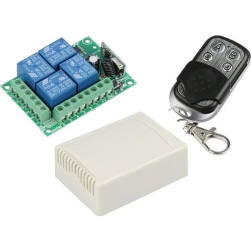 Taidacent 4 Channel Remote Control Relay Switch 433mhz 4 CH Switch 12V 433mhz Wireless Relay