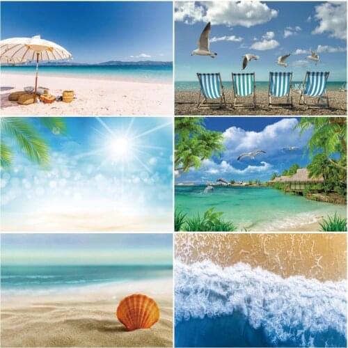 Tropical Backgrounds Summer Holiday Ship Sea Waves Beach Palms Tree Staircase Baby Scenic Photography Backdrop For Photo Studio