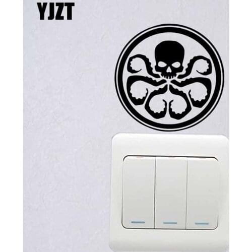 YJZT Personality Skull Octopus Vinyl Decal Wall Switch Sticker Bedroom Decor Animal Cartoon 17SS-0656