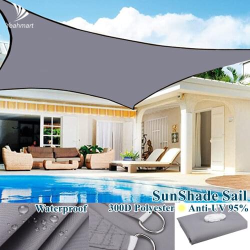 Waterproof Sun Shade Sail Anti-UV 95% Nylon Taffeta Sun Shelter Awning Outdoor Garden Swimming Camping Canopy Tent Shades Cloth